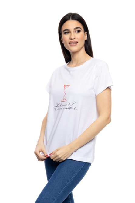 B' Γυναικείο t-shirt με τύπωμα ''RED COCTAIL''
