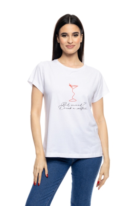 B' Γυναικείο t-shirt με τύπωμα ''RED COCTAIL''
