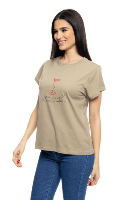 B' Γυναικείο t-shirt με τύπωμα ''RED COCTAIL''