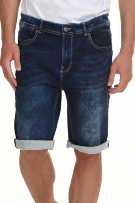 Biston fashion ανδρική βερμούδα knitted denim