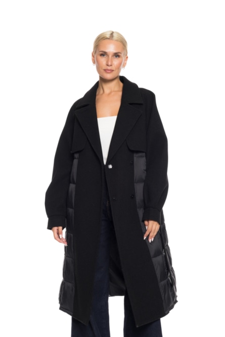 Biston fashion γυναικείο μακρύ πανωφόρι με ζώνη