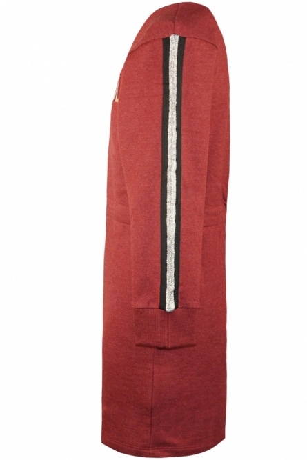 Energiers Φόρεμα φούτερ με μεταλλική λούρεξ κλωστή στα μανίκια, λάστιχο στη μέση και 3D τύπωμα \