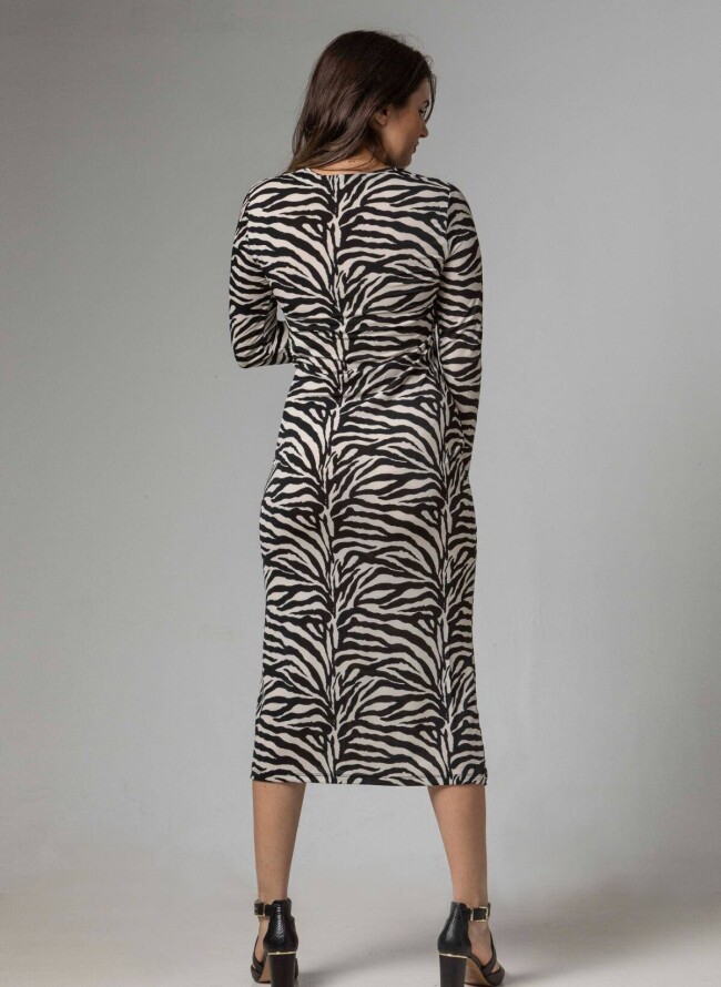 Φόρεμα ζέρσεϋ zebra midi