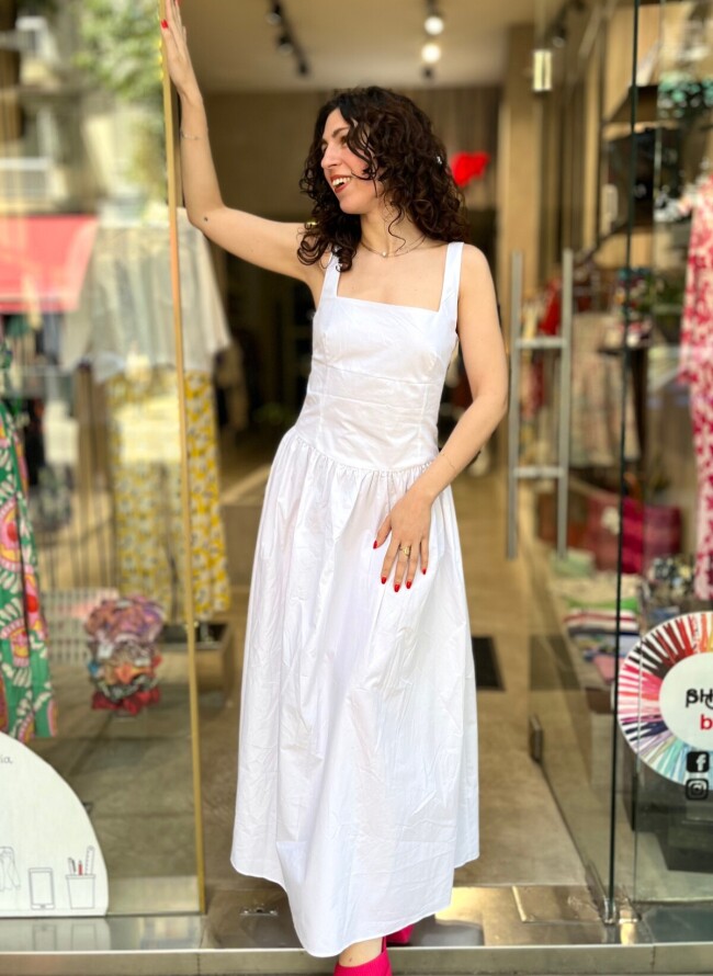GLAMOROUS φόρεμα μακρύ ποπλίνα