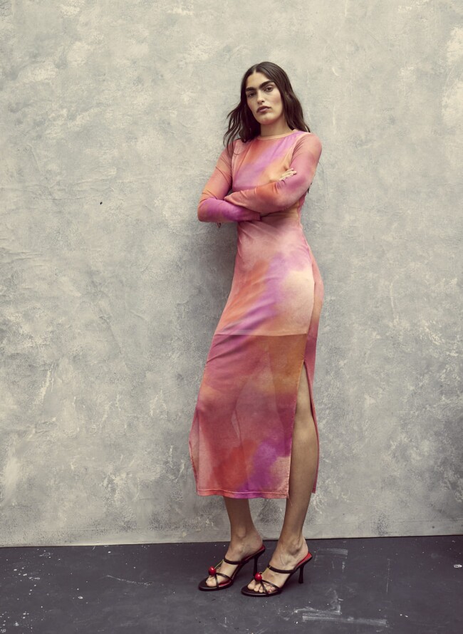 GLAMOROUS φόρεμα tie-dye μακρύ