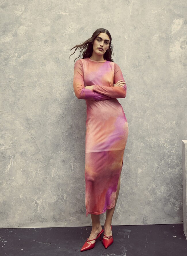 GLAMOROUS φόρεμα tie-dye μακρύ