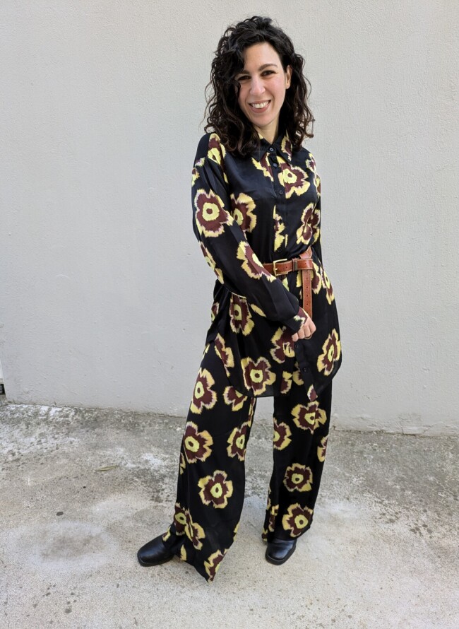 GLAMOROUS παντελόνα σατέν floral