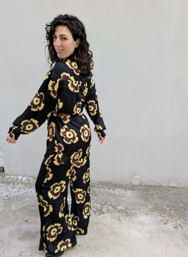 GLAMOROUS παντελόνα σατέν floral