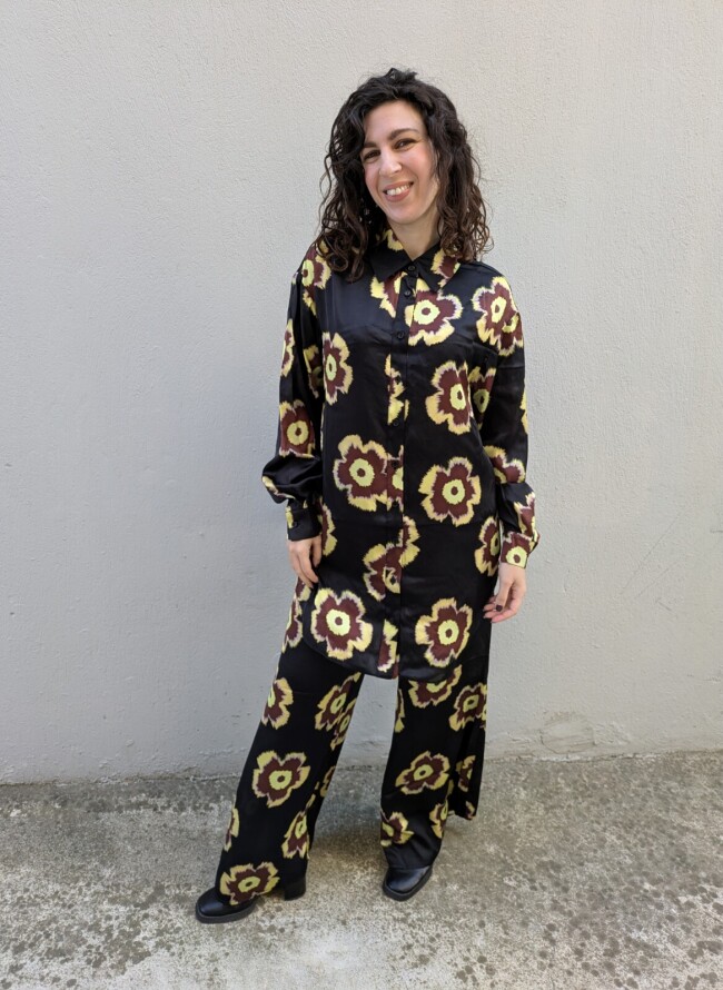 GLAMOROUS πουκαμίσα floral σατέν
