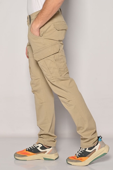 Παντελόνι Cargo Camaro Βαμβακερό Beige Regular Fit