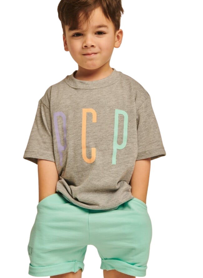 PCP Γκρι Παστέλ Παιδικό Μπλουζάκι για Αγόρι