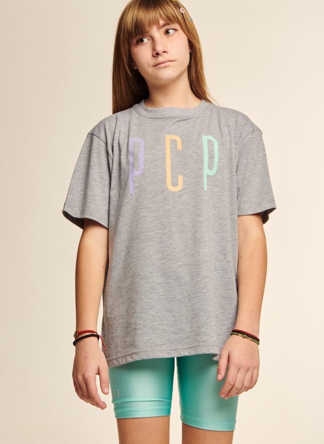 PCP Γκρι Παστέλ Παιδικό Μπλουζάκι για Κορίτσι