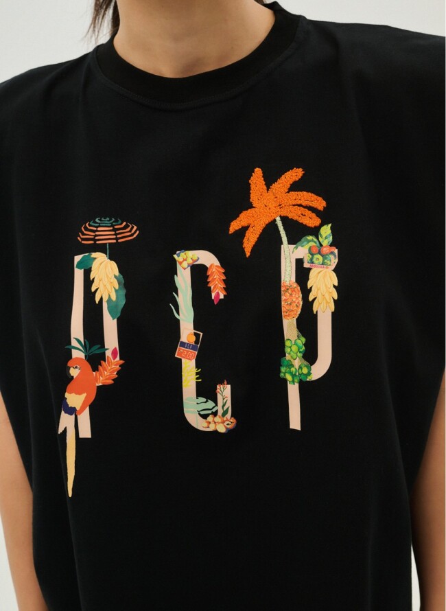 PCP Γυναικειο Αμανικο Μπλουζακι με τυπωμα - Tropical