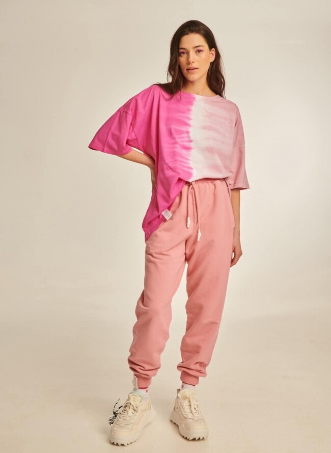 PCP Γυναικείο Μπλουζάκι Tie-Dye Ver Ροζ