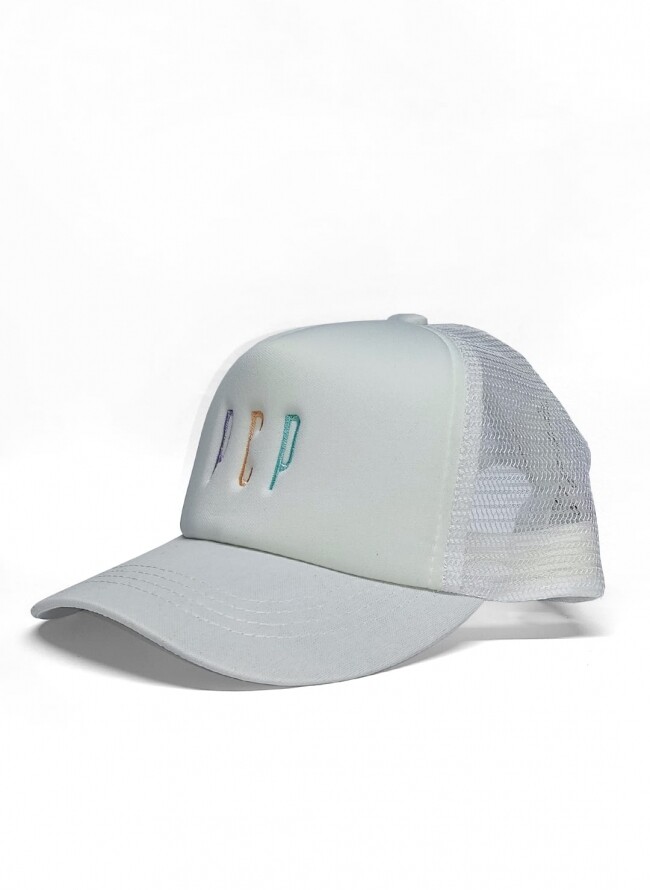 PCP Λευκό με Παστέλ Λογότυπο Unisex Baseball Καπέλο
