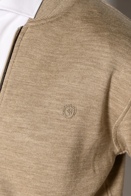 Πλεκτή Ζακέτα Ανδρική Beige Sogo Classic Fit