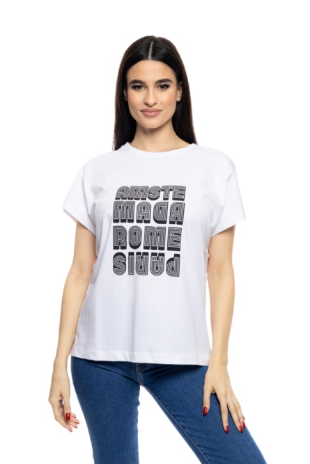 S' Γυναικείο t-shirt με τύπωμα ''AMSTERDAM''
