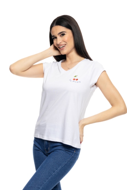 S' Γυναικείο t-shirt με τύπωμα ''CHERRY''