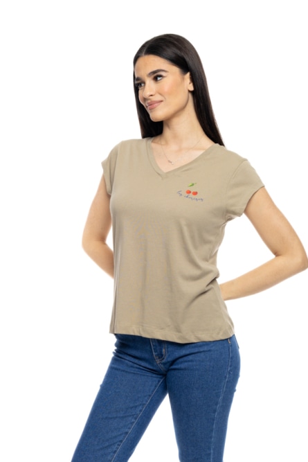 S' Γυναικείο t-shirt με τύπωμα ''CHERRY''