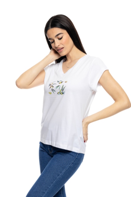 S' Γυναικείο t-shirt με τύπωμα ''OLIVES''