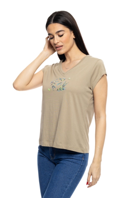S' Γυναικείο t-shirt με τύπωμα ''OLIVES''