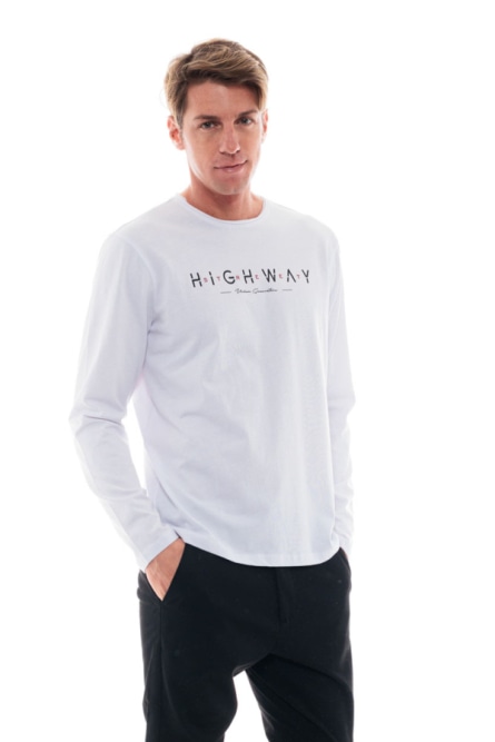 Smart fashion ανδρική μπλούζα με μακρύ μανίκι και τύπωμα