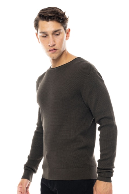 Smart fashion ανδρική πλεκτή μπλούζα με στρογγυλό λαιμό