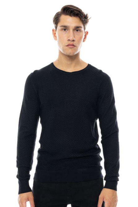 Smart fashion ανδρική πλεκτή μπλούζα με στρογγυλό λαιμό
