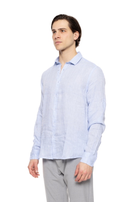 Smart fashion mens linen shirt with collar