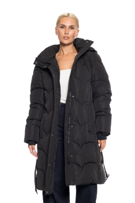 Splendid fashion γυναικείο μακρύ μπουφάν με αποσπώμενη κουκούλα