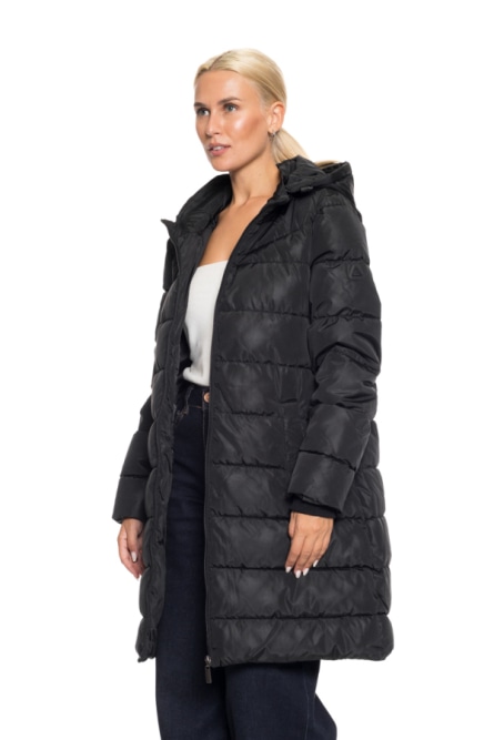 Splendid fashion γυναικείο μακρύ μπουφάν με κουκούλα