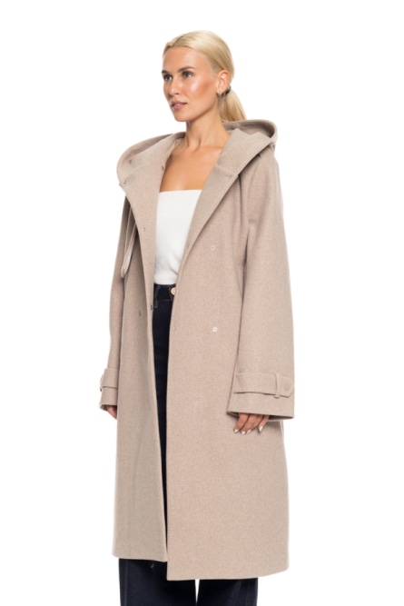 Splendid fashion γυναικείο μακρύ πανωφόρι με ενσωματωμένη κουκούλα