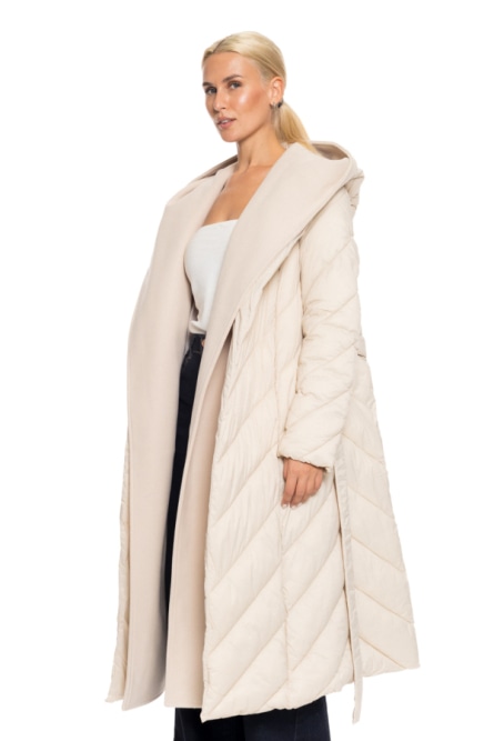Splendid fashion γυναικείο μακρύ πανωφόρι με κουκούλα